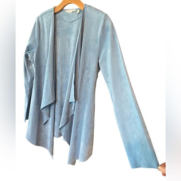 Soft Surroundings Sz XS Soft Blue Waterfall Front Long Sleeve Cardigan - Picture 3 of 7